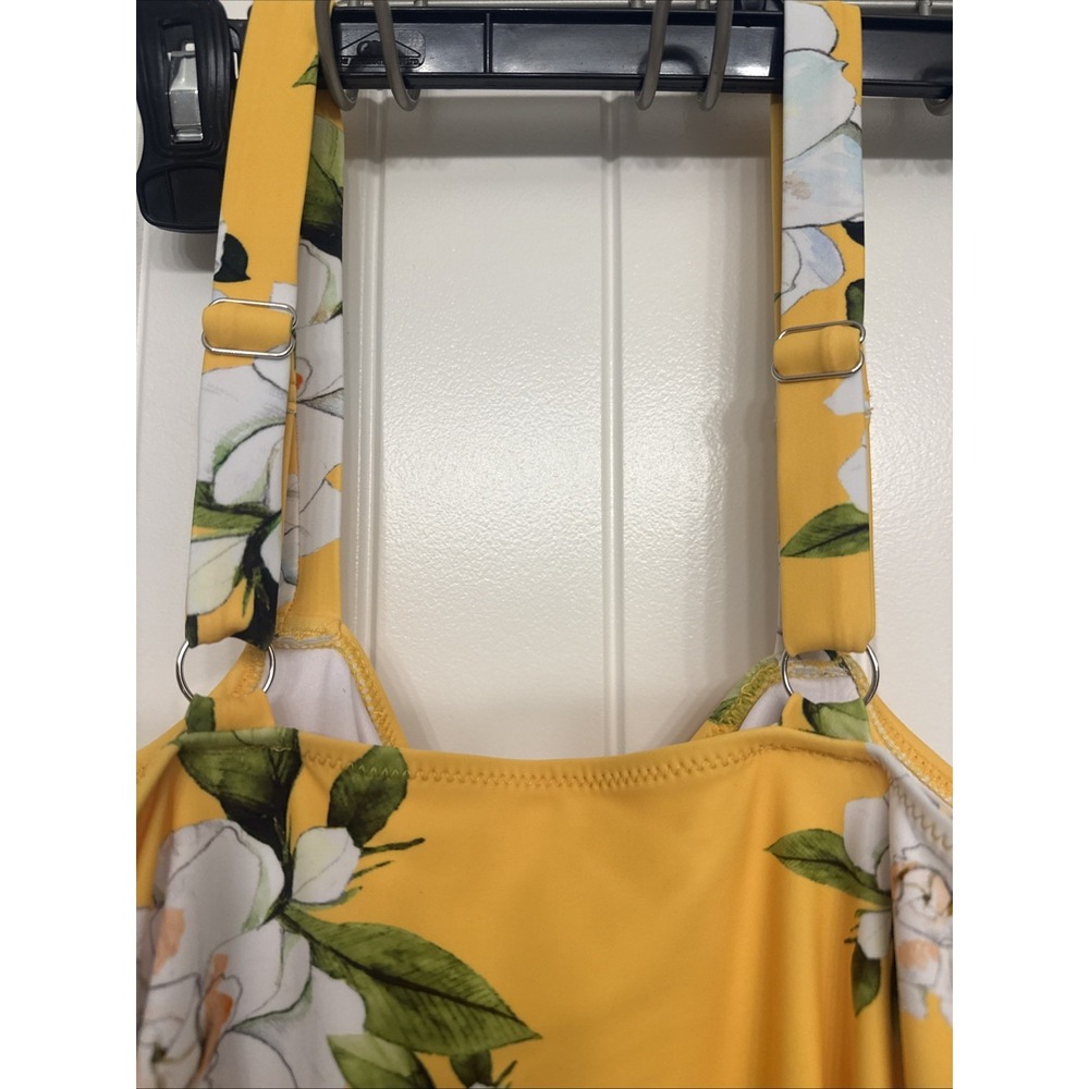 Cupshe Yellow One Piece Swimwear Bathing Suit Floral Women 1XL NWT - Picture 7 of 10